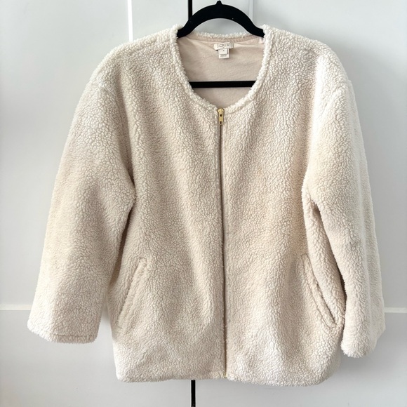 J. Crew Factory Sherpa Bomber Jacket - Picture 2 of 4